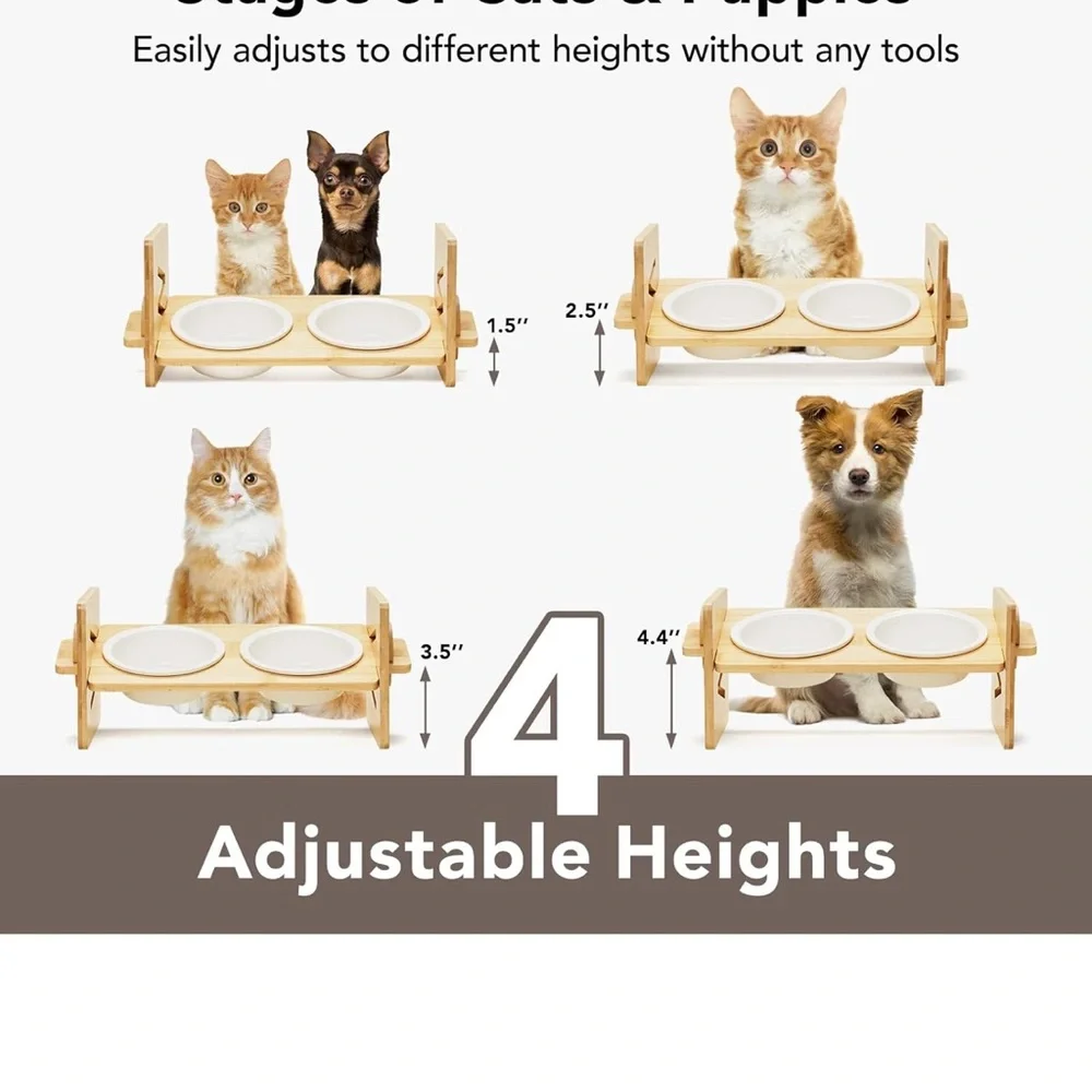 Elevated pet bowls for cats and small dog